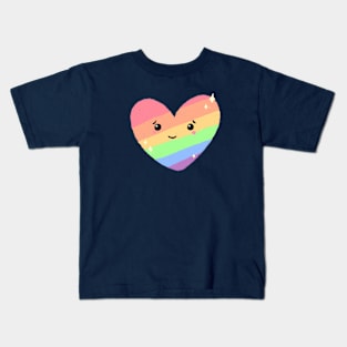 Rainbow Pride Heart Kids T-Shirt